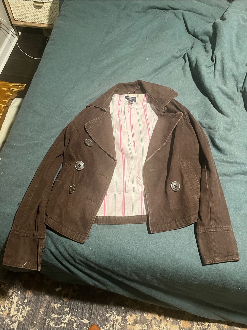 American Eagle Outfitters Brown Cotton Blazer Jacket